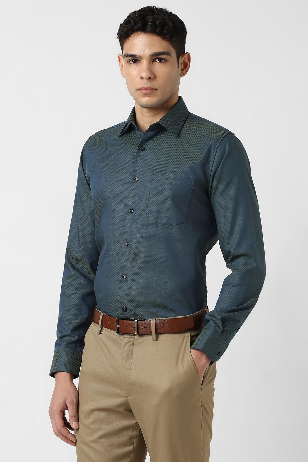 Van Heusen Men's Slim Fit Premium Ceremonial 100% Cotton Print Shirt - Image 2