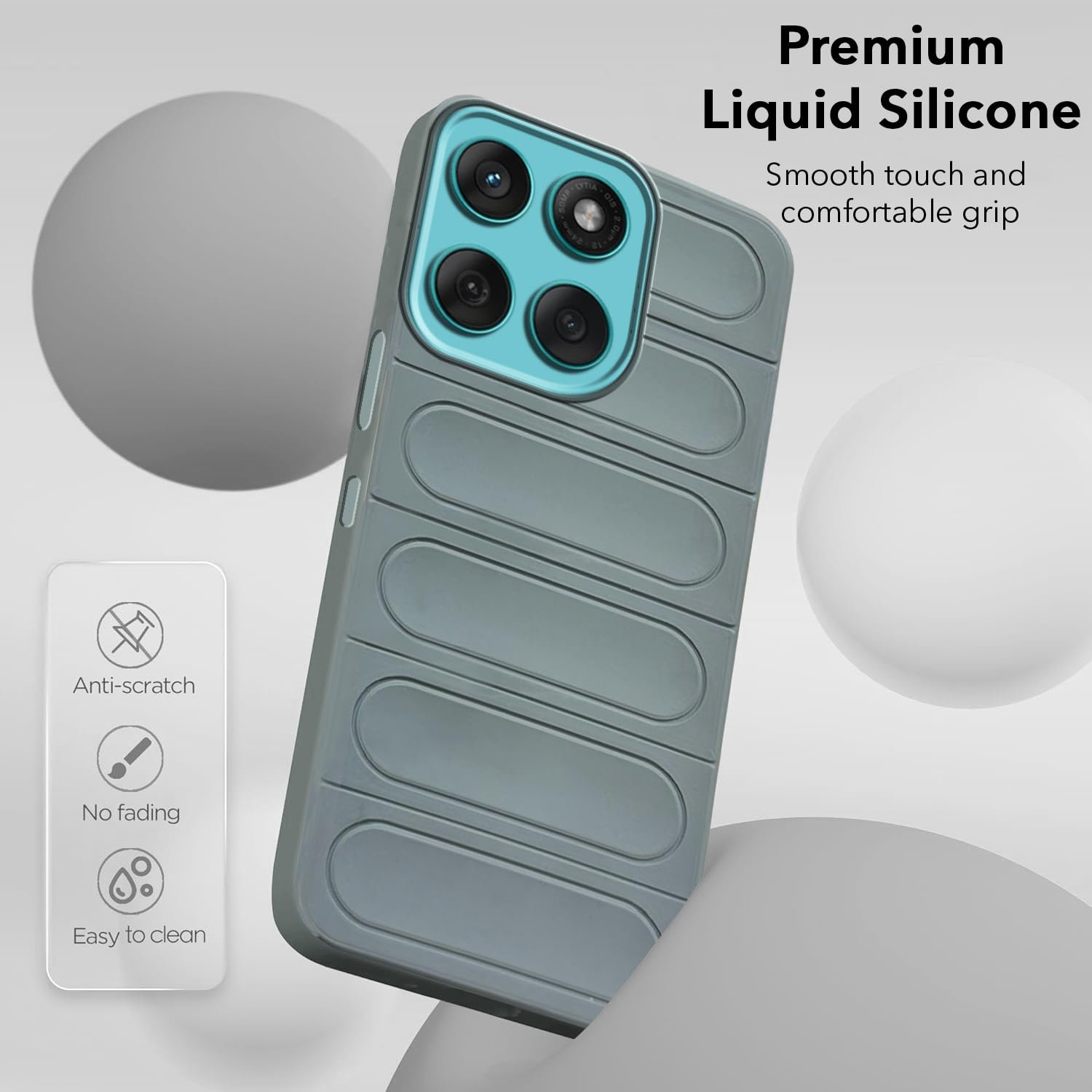 Jkobi Back Case Cover for Motorola Moto Edge 60 Fusion (Matte Liquid Silicone| Professional Wave Design | Camera Protection Ring | Shockproof Anti Slip Grip) - Image 6