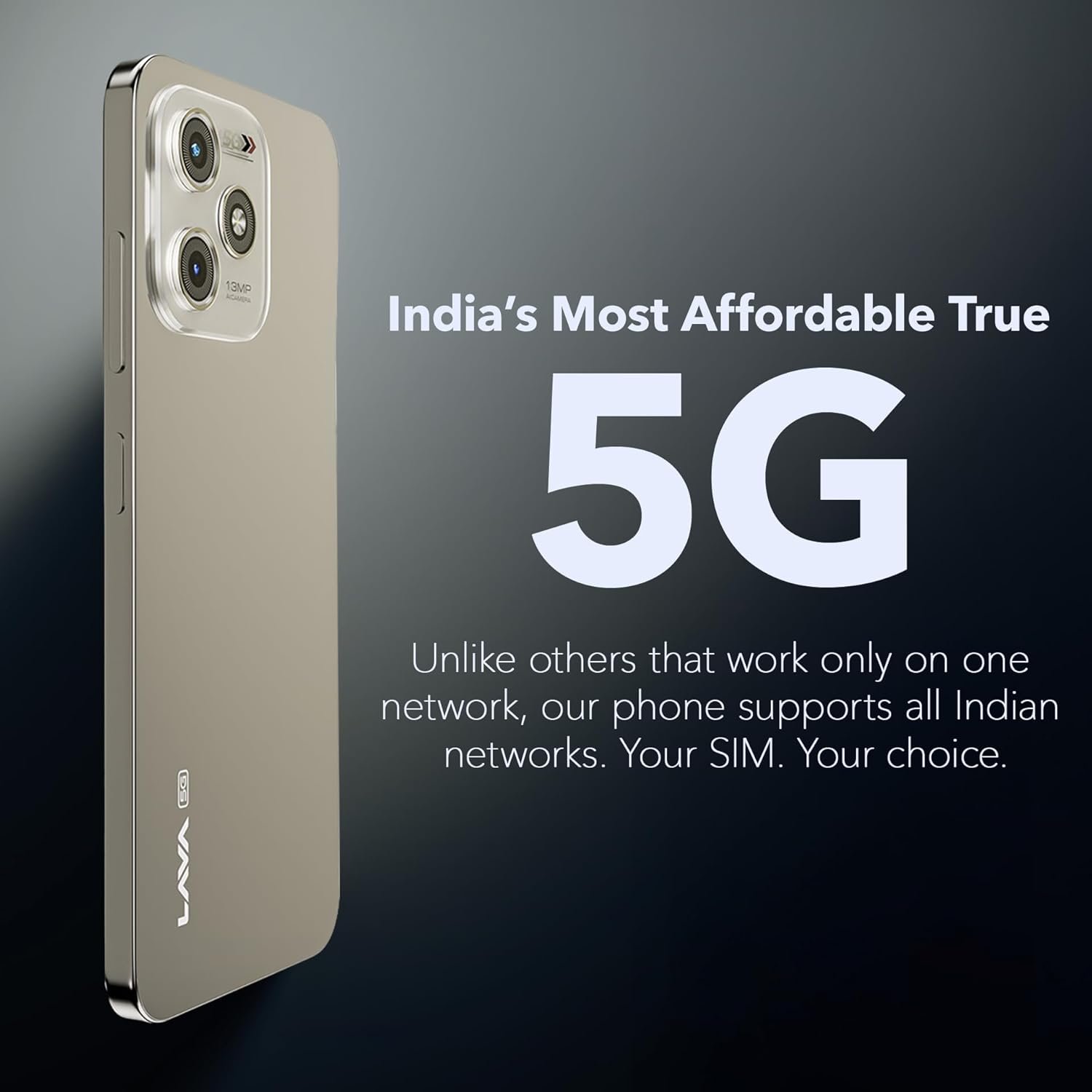 Lava Bold N1 5G (Royal Blue, 4GB RAM, 64GB Storage) |Bigger 6.75" HD+ Notch Display | Octacore 5G Processor | 13 MP AI Camera |5000 mAh Battery| IP54 Rated Dust & Water Splash Proof - Image 2