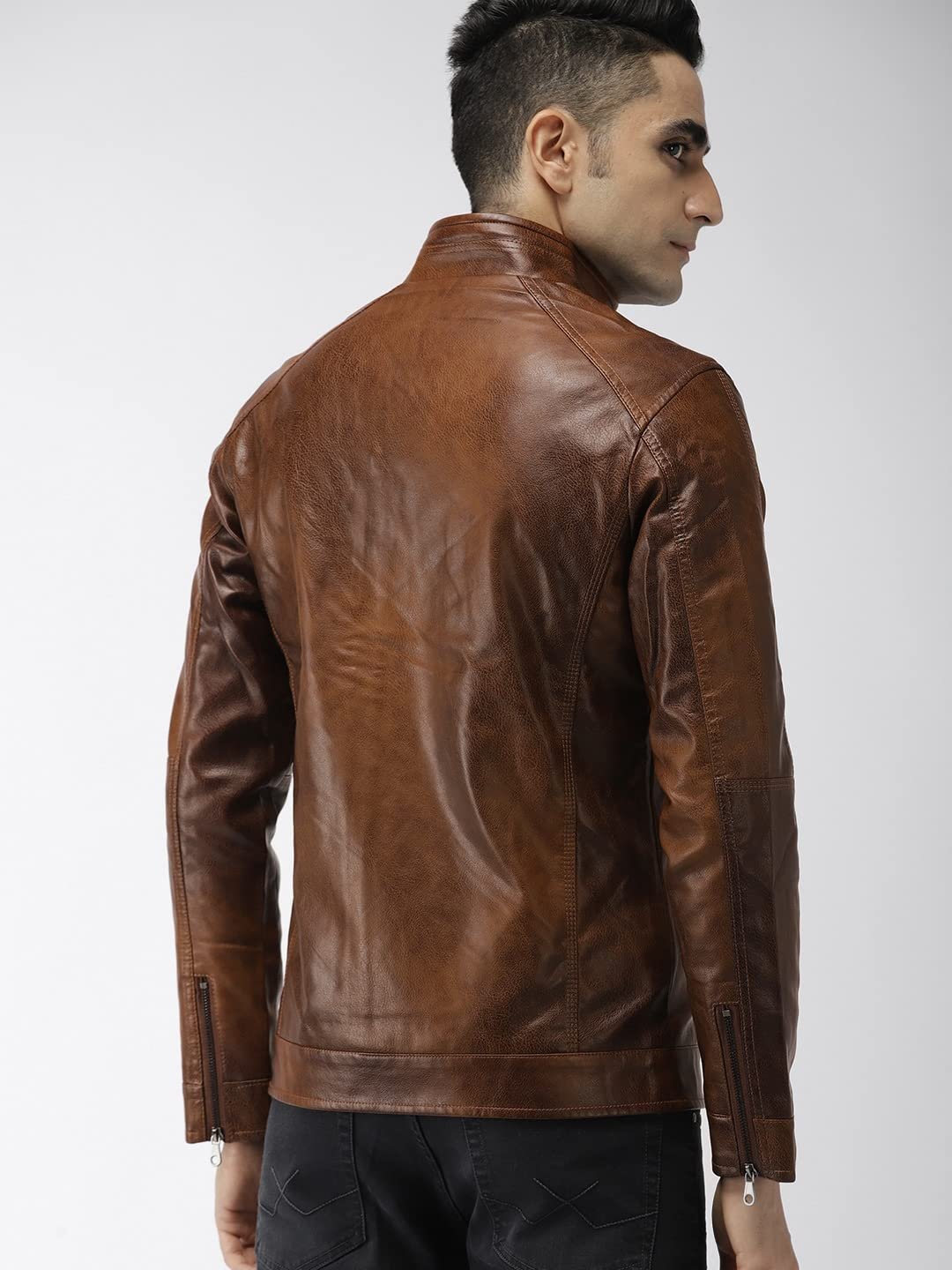 The Indian Garage Co Men Polyurethane (PU) Standard Length A-Line Coat - Image 6