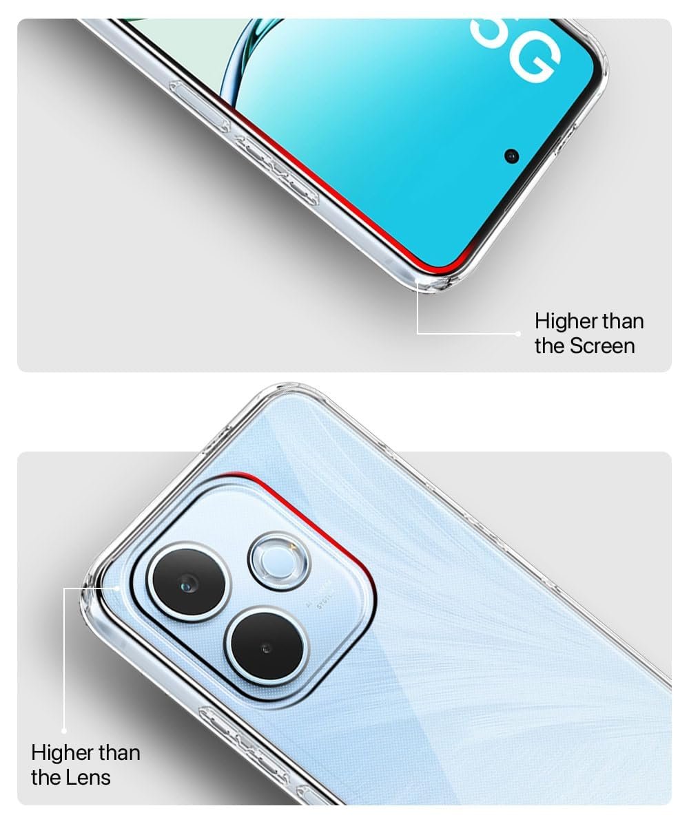 WHITBULL Slim Case Anti-Cling Shockproof Protective Unbreakable Hard Glass Cover Compatible with Oppo A5 Pro 5G - Transparent - Image 2