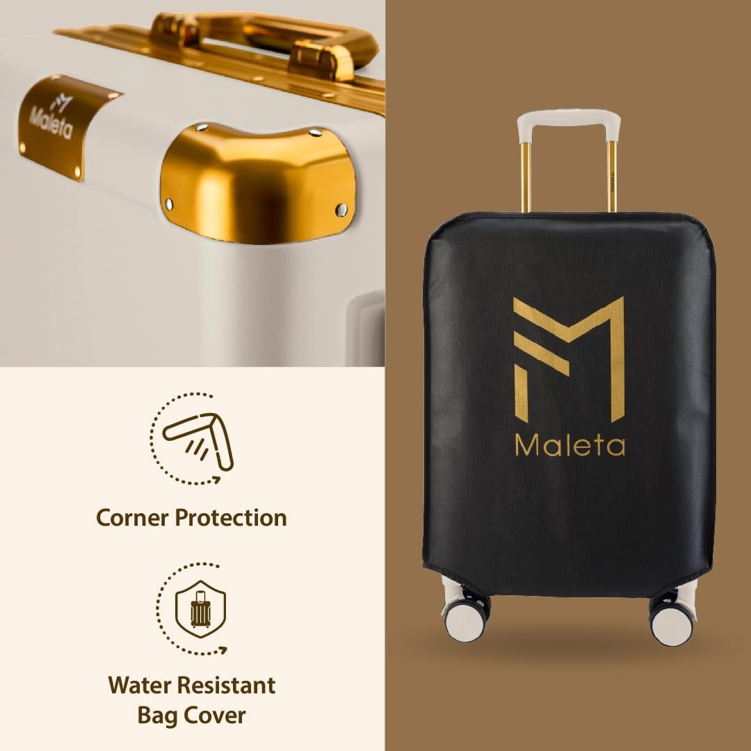 Maleta Gold Series Check-in Medium + Check-in Large | 24’’ and 28’’ | Premium, Aluminium Frame | Luggage for Travel | Trolley Bag for Travel Set of 2 (White, Set of 2(Medium-Large)) - Image 6