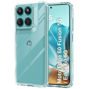 TheGiftKart Hybrid Shockproof Back Cover Case for Motorola Moto Edge 60 Fusion 5G / Moto Edge 60 5G | Hard Back Cover Case (PC & TPU, Transparent Clear Back, Clear Sides)