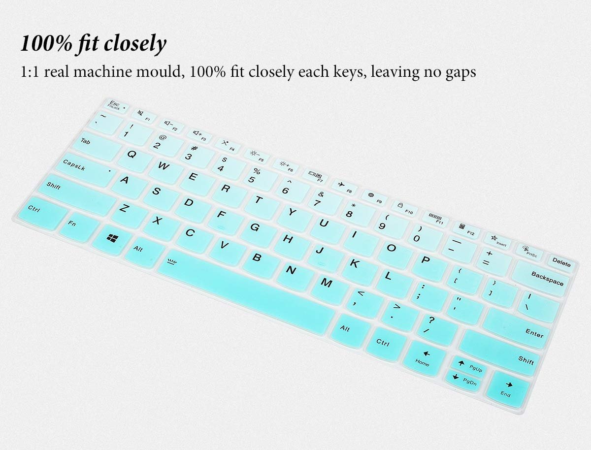 CASEDAO Keyboard Cover Skin For Lenovo Flex 5 14 2-In-1 Laptop/Yoga 7I 5I,Lenove Idepad S540 14 Inch/Lenovo Ideapad 5 14"/Ideapad Slim 7 14, Keyboard Skin Protector For Lenovo Flex 5 14"-Gradual Mint - Image 3