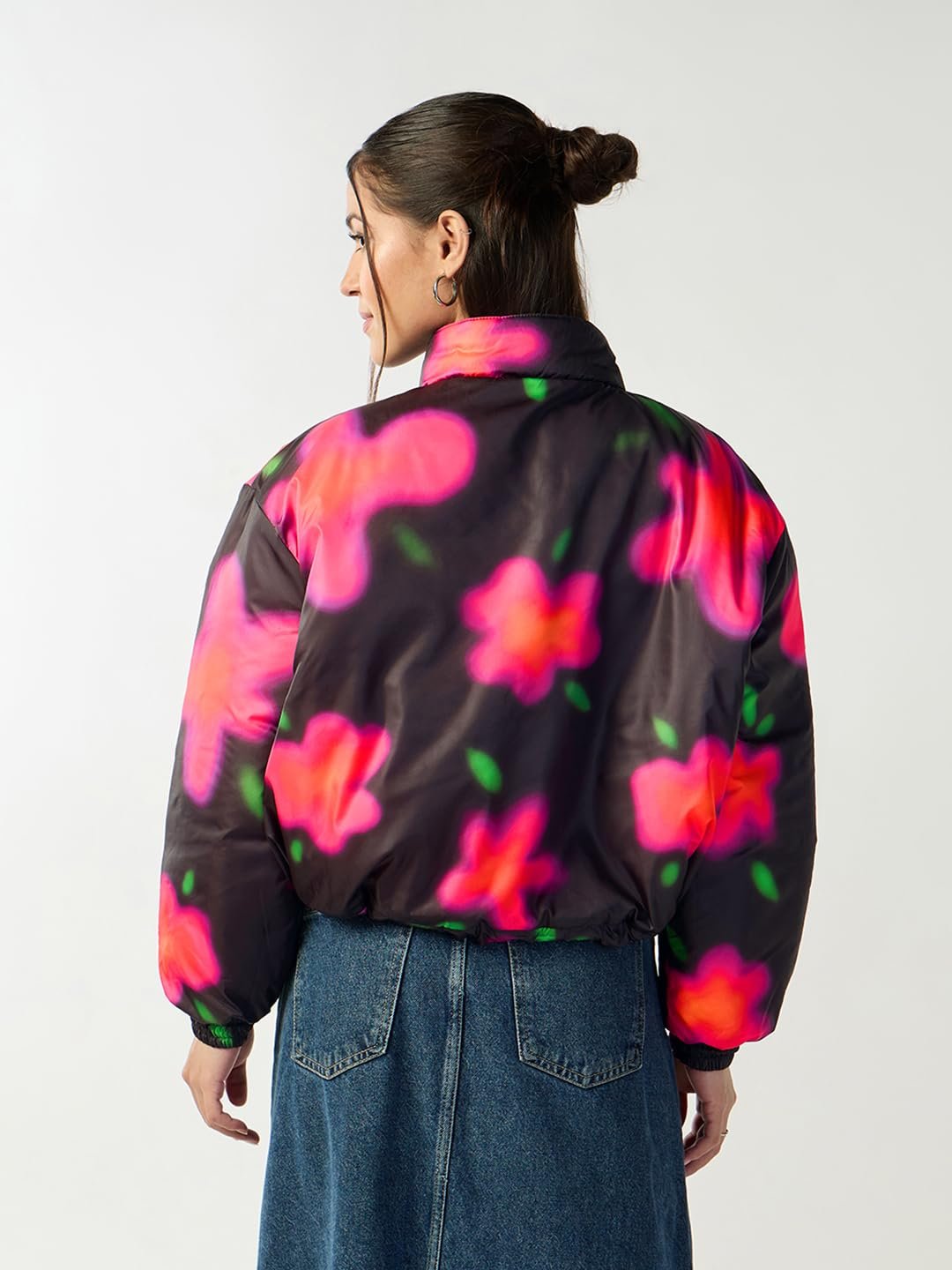 Bewakoof Women's Nylon Oversized Fit High Neck Puffer Jacket | Jacket for Women Winter Wear - Image 6