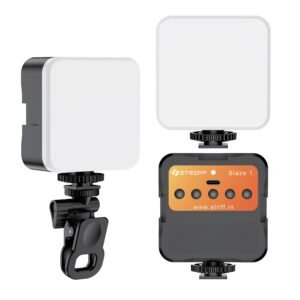 STRIFF Blaze-1 LED Video Light for Phone, Camera, Laptop, Meeting, Photography, and Lighting, with Clip & Type C, Dimmable & Rechargeable for Selfie Stick Tripod, 2000mAh, 4.5W