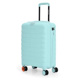 Nasher Miles Vienna Hard-Sided Polypropylene Cabin Luggage 20 inch | 55cm | 8 Wheels Double Spinner Small Trolley Bag for Travel | Suitcase Blue Green (Cool Mint)
