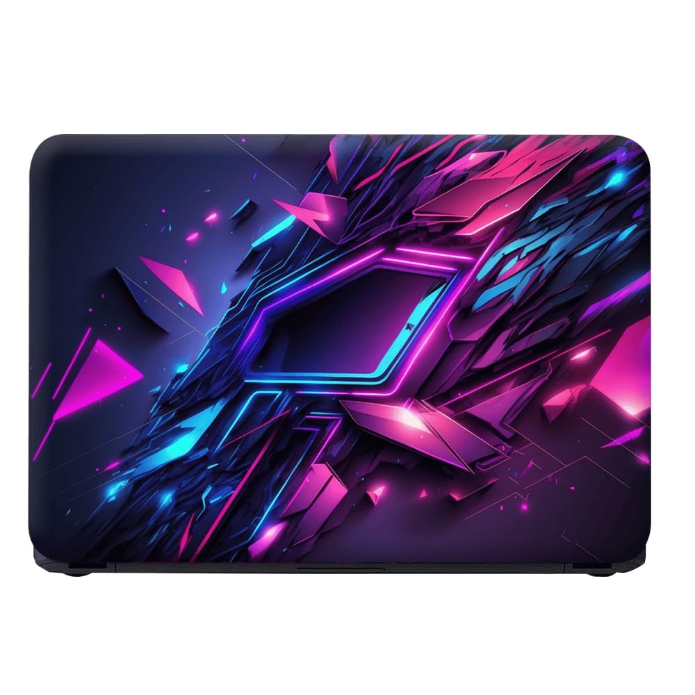 Finearts Full Body Laptop Skin Upto 15.6 inch Sticker Compatible for Dell/HP/Lenovo/Acer/Sony All Laptop Size Upto 14 to 15.6 Inch - Abstract Game Background with Blue Pink Light - Image 3