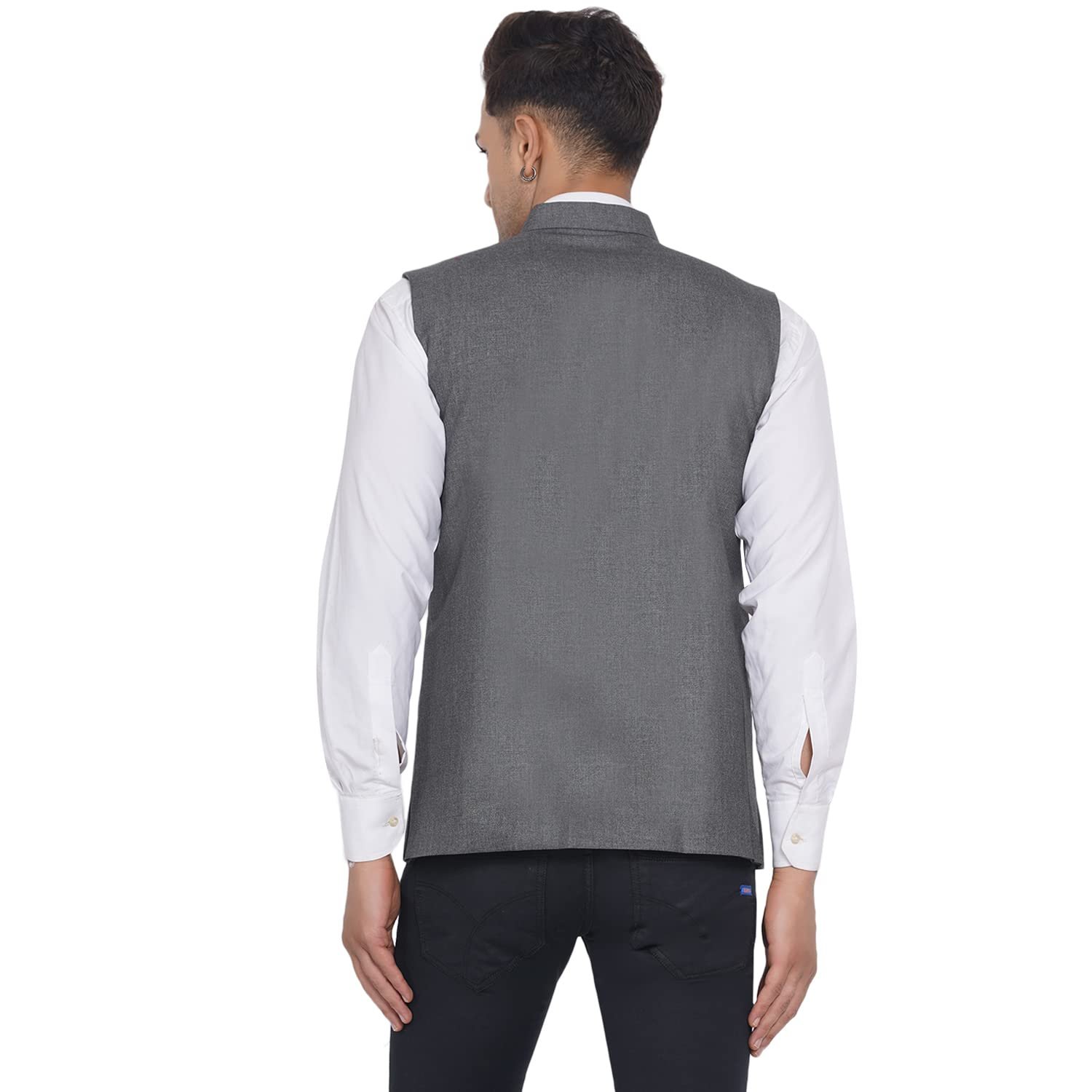 Veera Paridhaan Men's Solid Nehru Jacket - Image 5