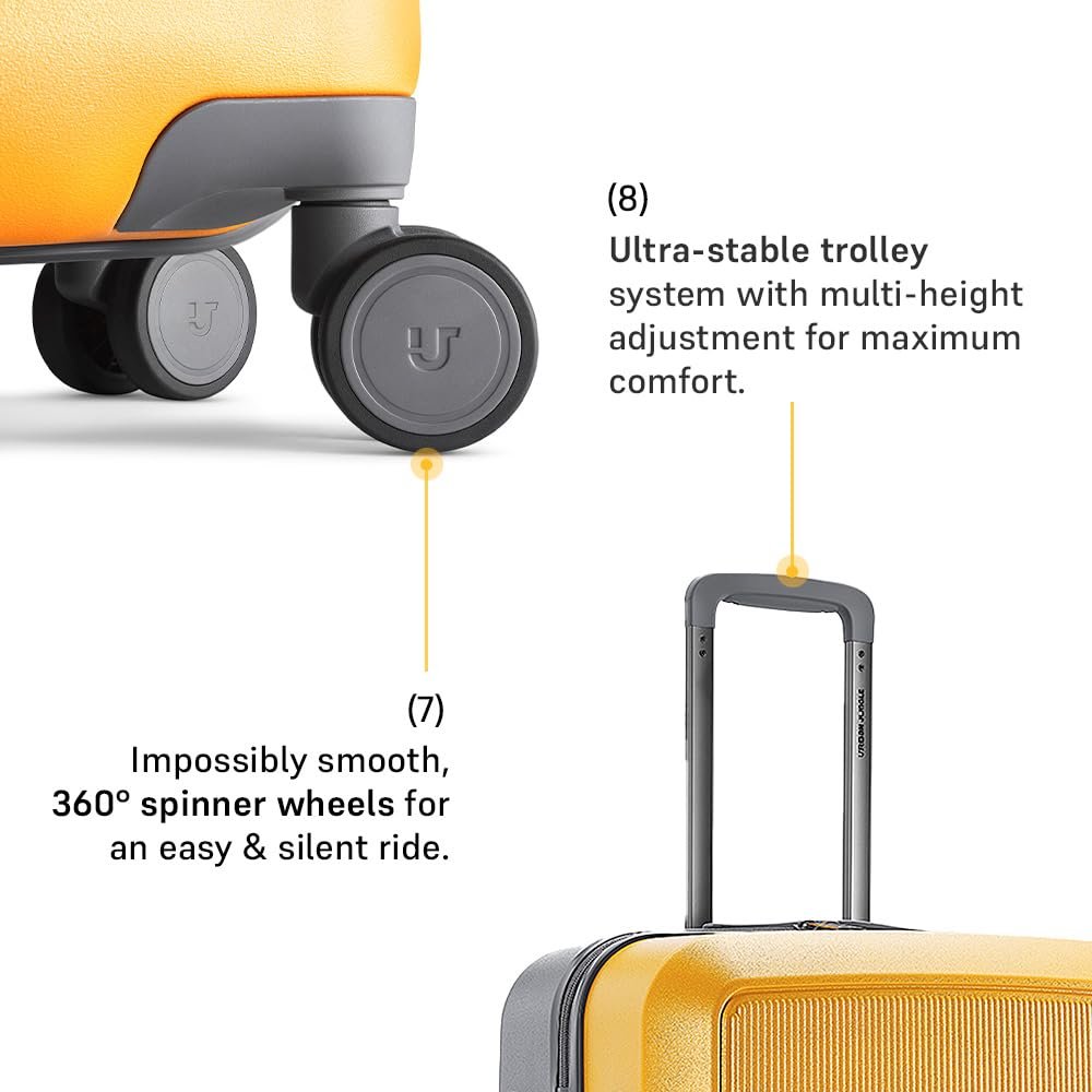Urban Jungle Polycarbonate 360 Degree By Safari, Premium Large(75 Cm) Trolley Bag, Check-In Suitcase With 8 Silent Wheel And Tsa Lock, Hardside Travelling Luggage For Both Unisex (Yellow) - Image 5