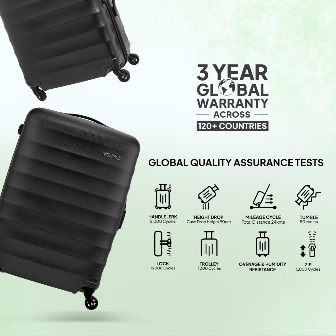 American Tourister Trolley Bag for Travel | Barcelona 55 Cms Polycarbonate Hardsided Small Cabin Luggage Bag | Suitcase for Travel | Trolley Bag for Travelling, Gunmetal, 4, Spinner - Image 7