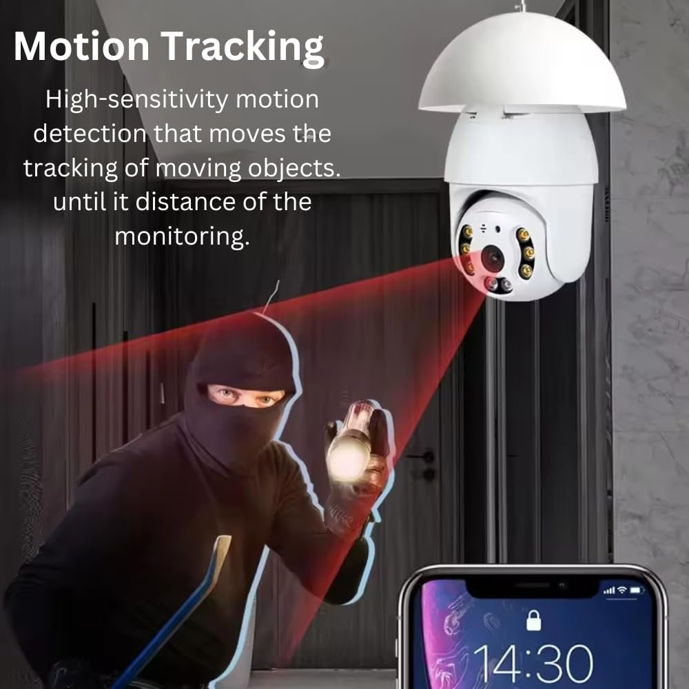 Maizic Smarthome Smart Robo Bulb Camera with Live View 2 Way intercom Sd Card Recording 360 Panoramic View Motion Detection 6 Months Warranty - Image 4