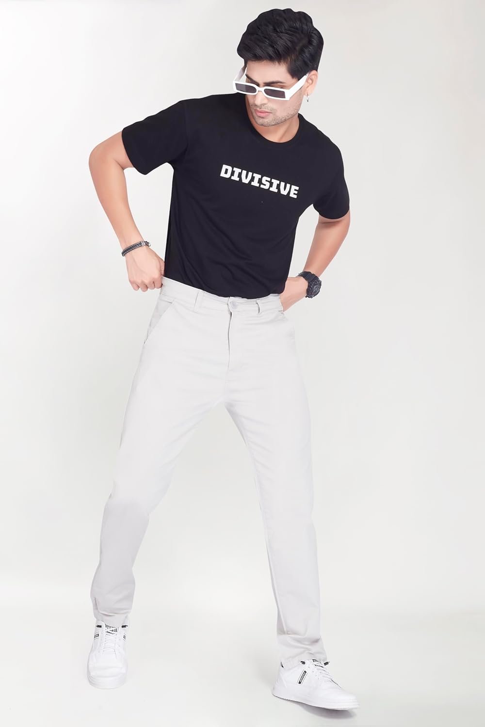 DIVISIVE Men's Regular Fit Cotton Chinos Trousers Pants - Image 2