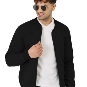 LEOTUDE Full Sleeve Regular Fit Fleece Bomber Winter Jacket For Mans