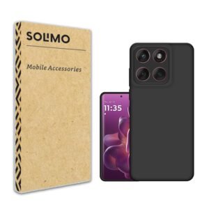 Amazon Brand – Solimo Exclusive Matte Finish Soft Back Case Cover for Motorola Moto Edge 60 Fusion 5G – Black