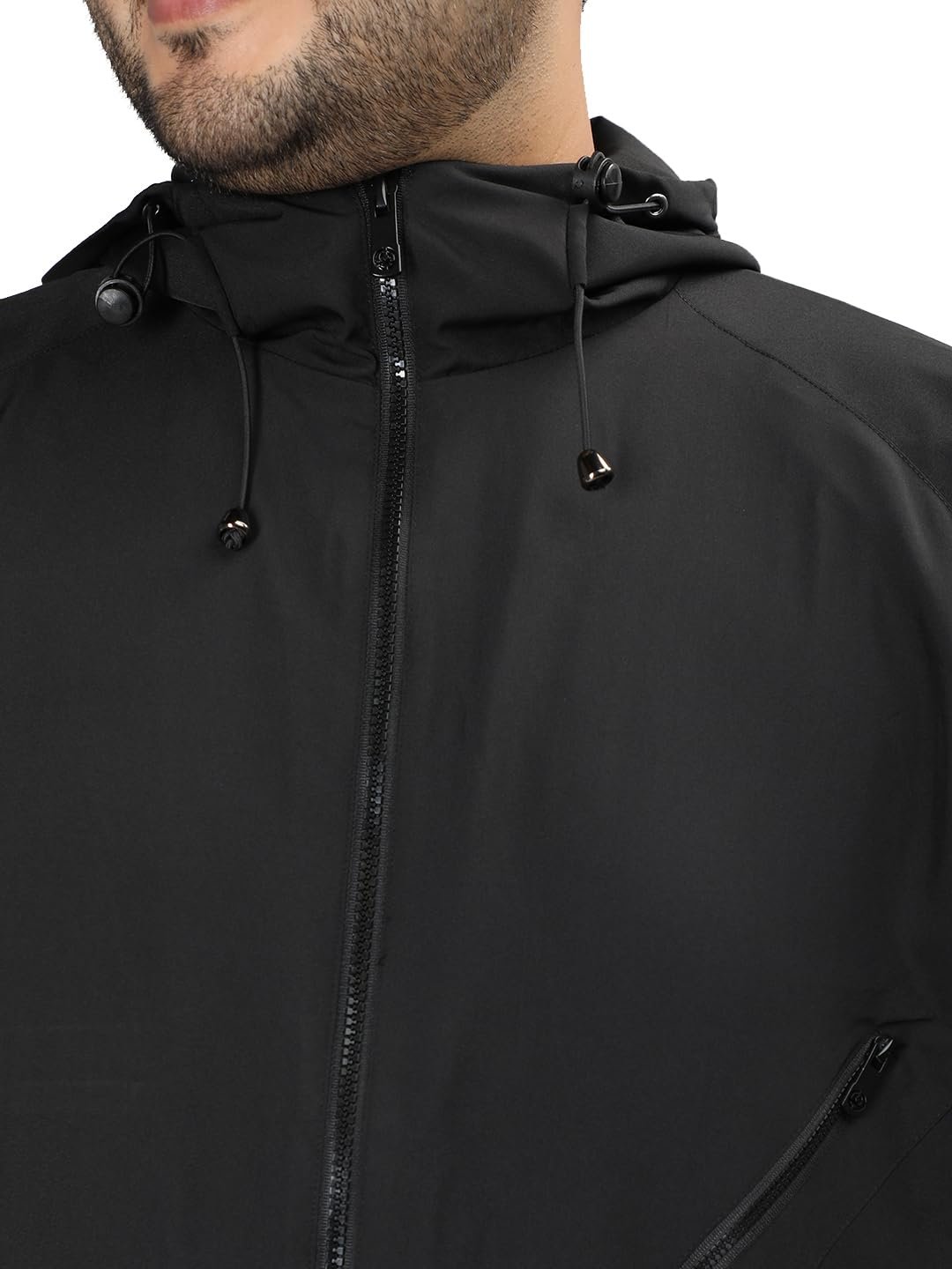 CHKOKKO Men's Polyester Plus Size Winter Sports Windcheater Stylish Zipper Standard Length Winter Sports Jacket - Image 6
