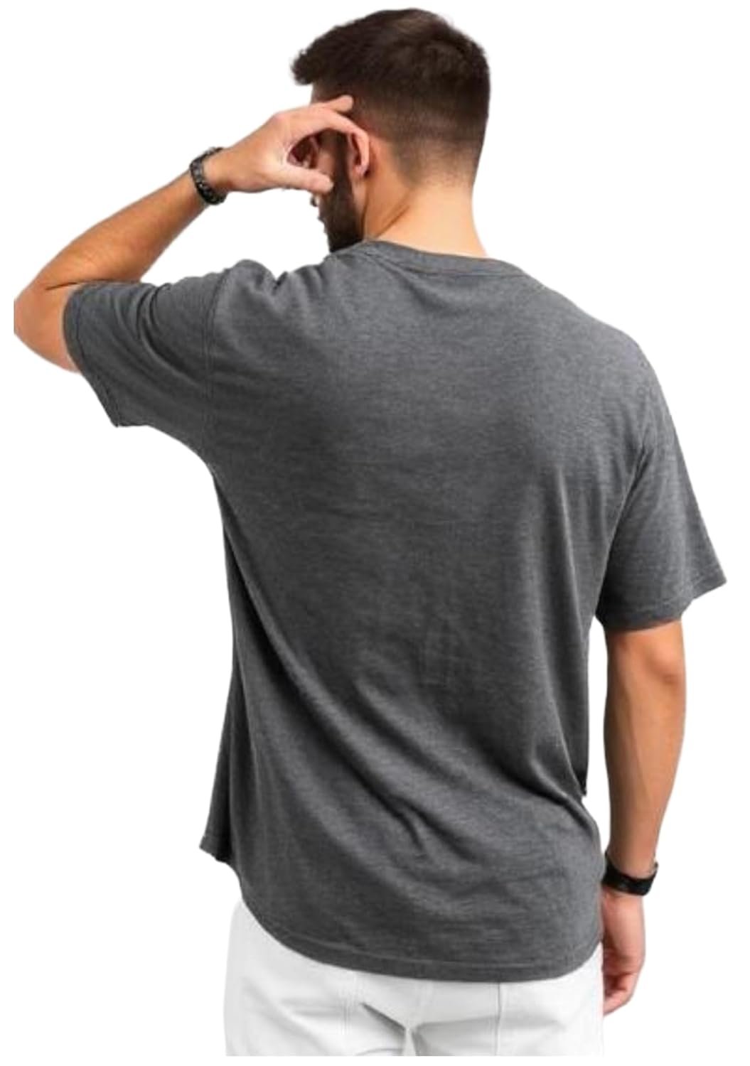 URGEAR Men's NASA Graphic Cotton Blend T-Shirt, Oversized Fit, Grey, Crew Neck - Image 2