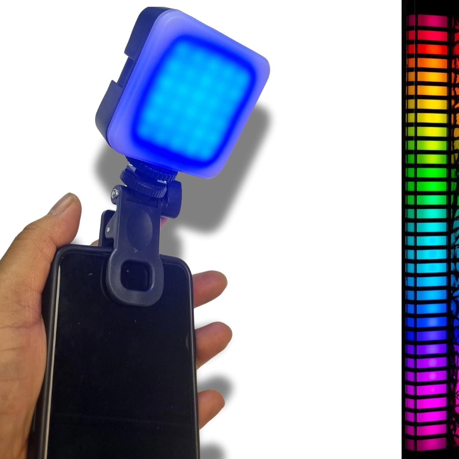FKU Mini RGB Led Selfie Video Light Rechargeable 1800 mAh Portable Clip for Photography and Content Creation (Mini Rechargeable Led Selfie Light) - Image 2