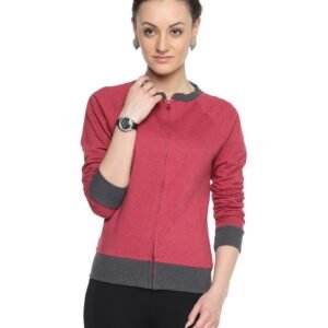 Campus Sutra Cotton Women’s Round Neck Jacket Hoodie