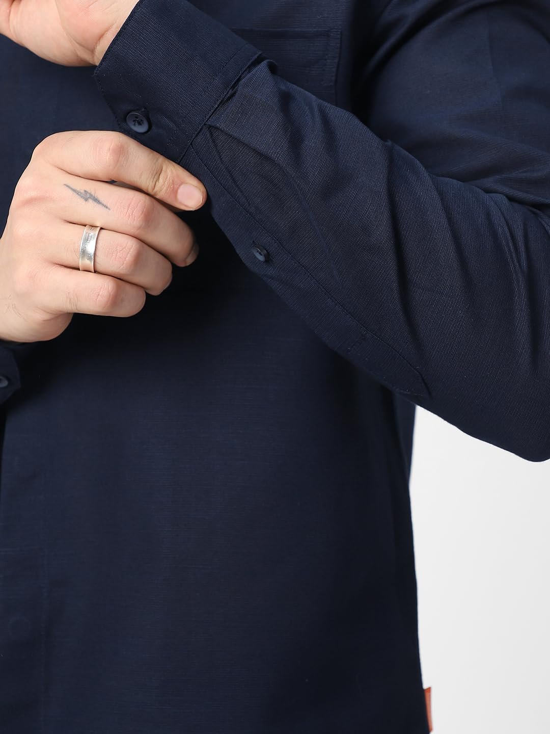 Urbano Fashion Men's Cotton Full Sleeve Regular Fit Casual Solid Shirt with Band Collar - Image 6