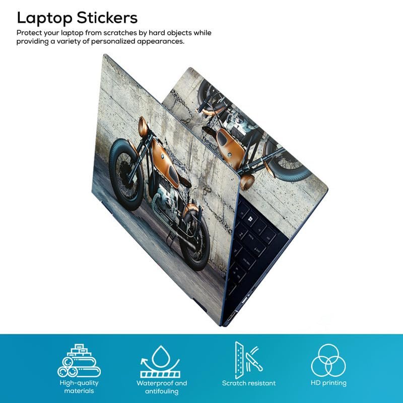 Bike Full Vinyl Laptop Skin/Sticker/Cover for 15 to 15.6 Inches Laptops Laminated-Removable-HD Quality Compatible for Hp-Dell-Sony-Lenovo-Asus etc.(15x10 Inches) - Image 2