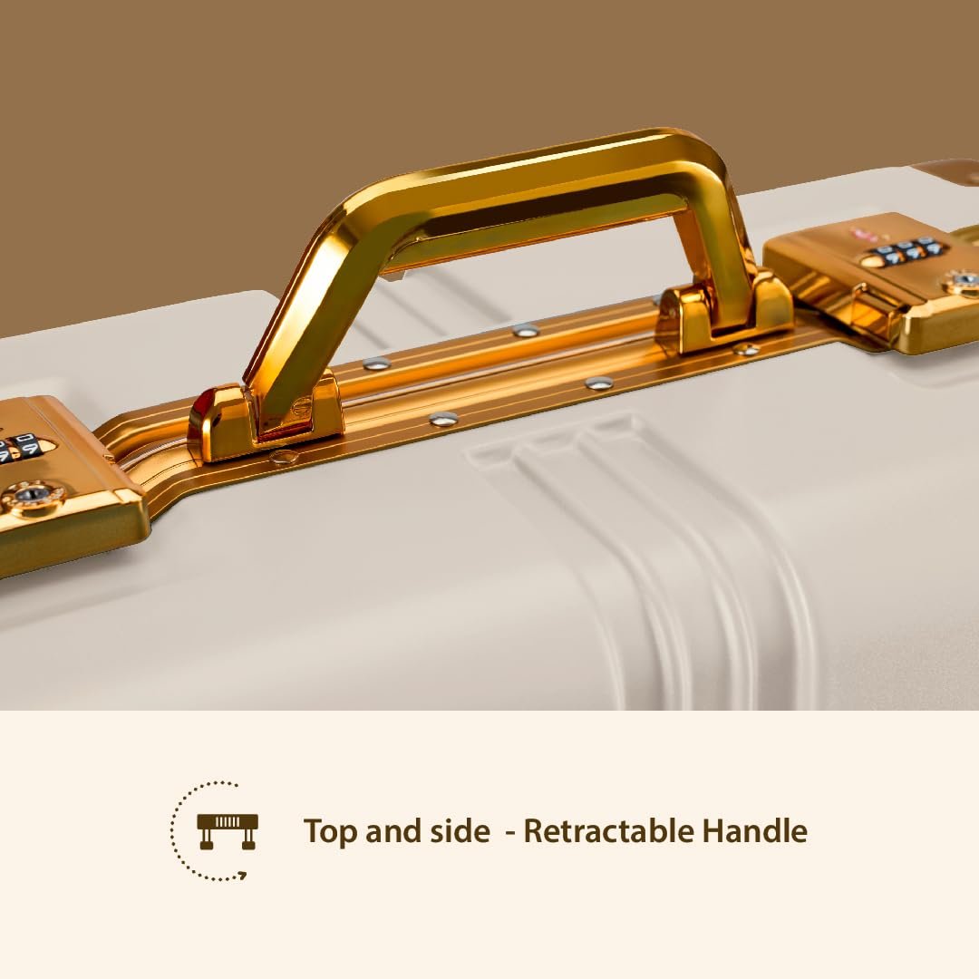 Maleta Gold Series Check-in Medium + Check-in Large | 24’’ and 28’’ | Premium, Aluminium Frame | Luggage for Travel | Trolley Bag for Travel Set of 2 (White, Set of 2(Medium-Large)) - Image 8