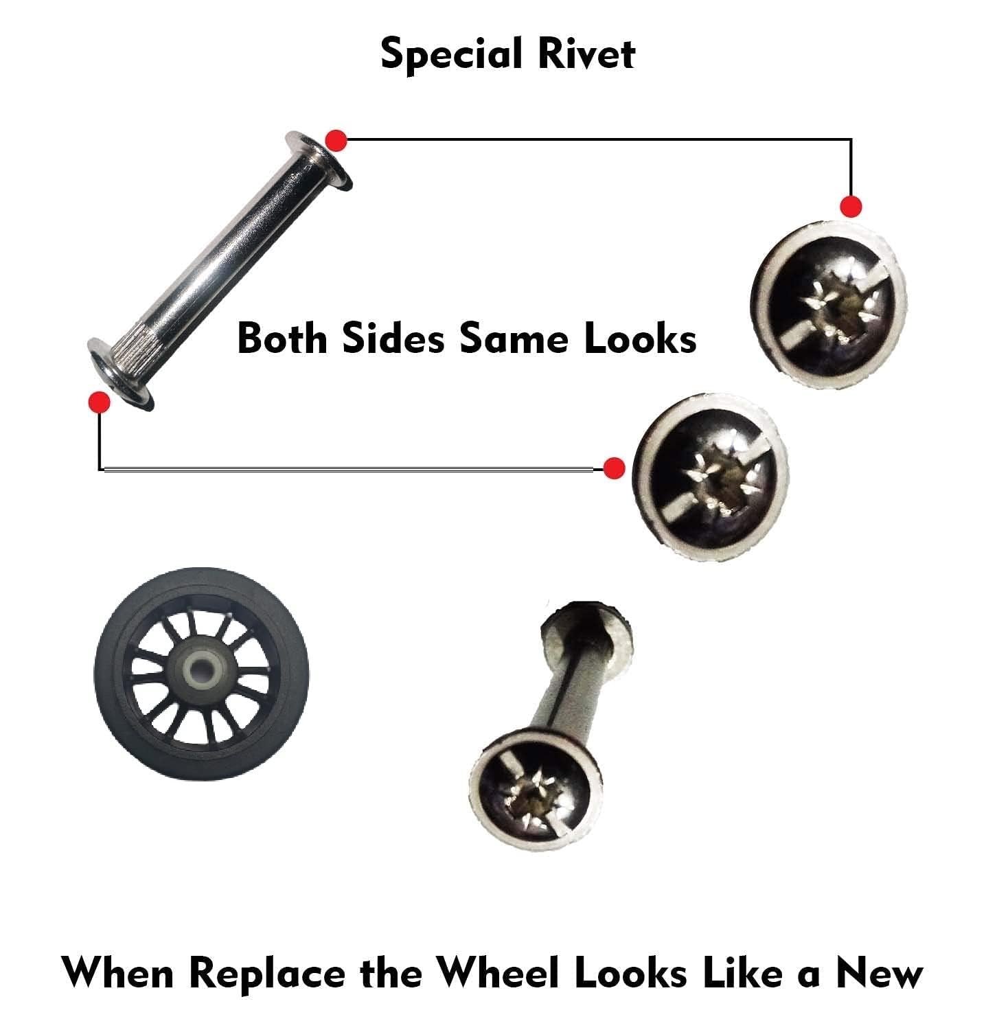 Luggage Wheel,Handle,Lock Only for Replacement and Repair for VIP, Safari, Skybag, Amrican Tourister Suitcases Luggage Part (4.5 CM For 8 Wheeler (8 Pcs)) - Image 5