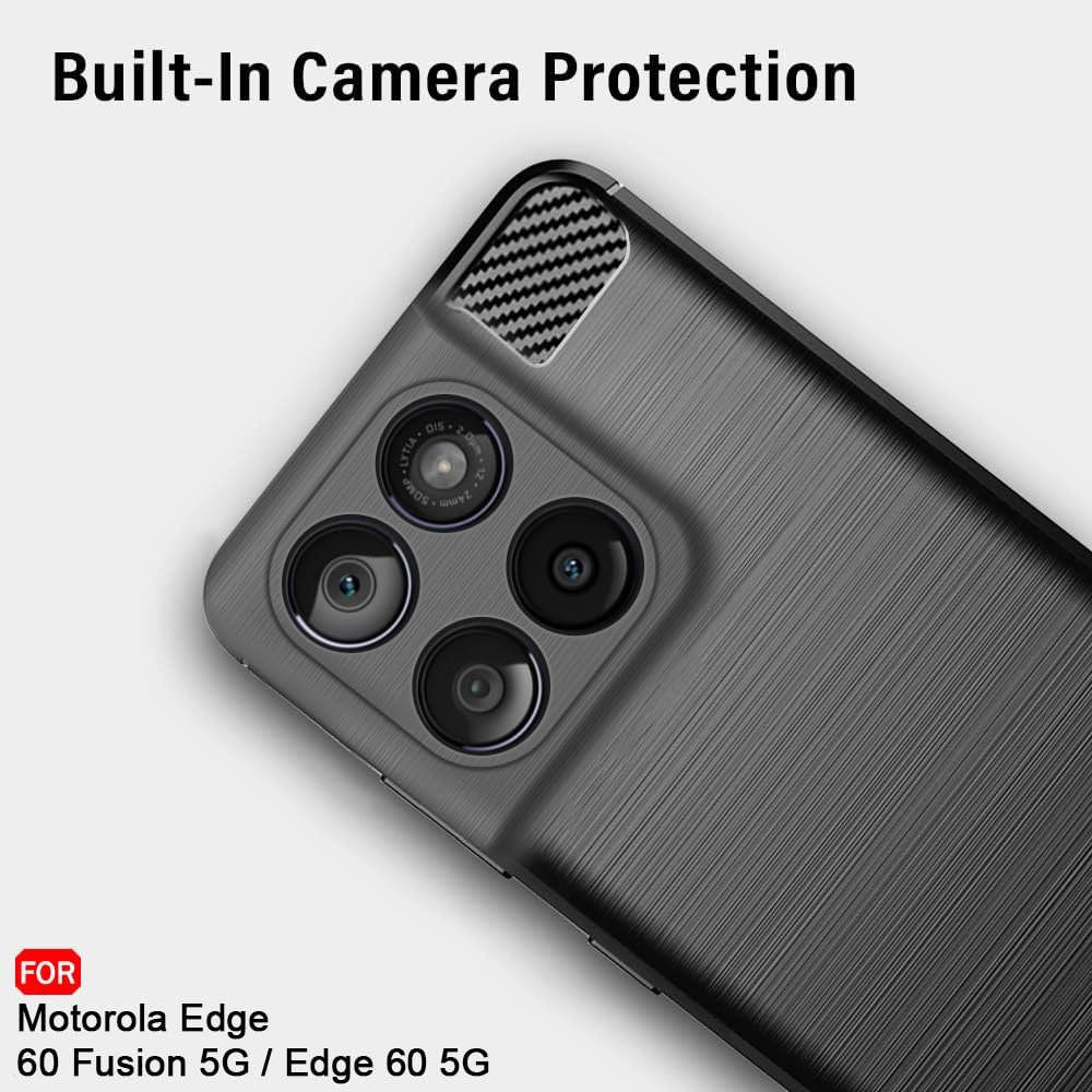 TheGiftKart Rugged Shockproof Back Cover Case for Motorola Moto Edge 60 Fusion 5G / Edge 60 5G | Total Camera Protection | Anti-Fingerprint Finish | 360 Degree Protection Back Cover Case (TPU, Black) - Image 3