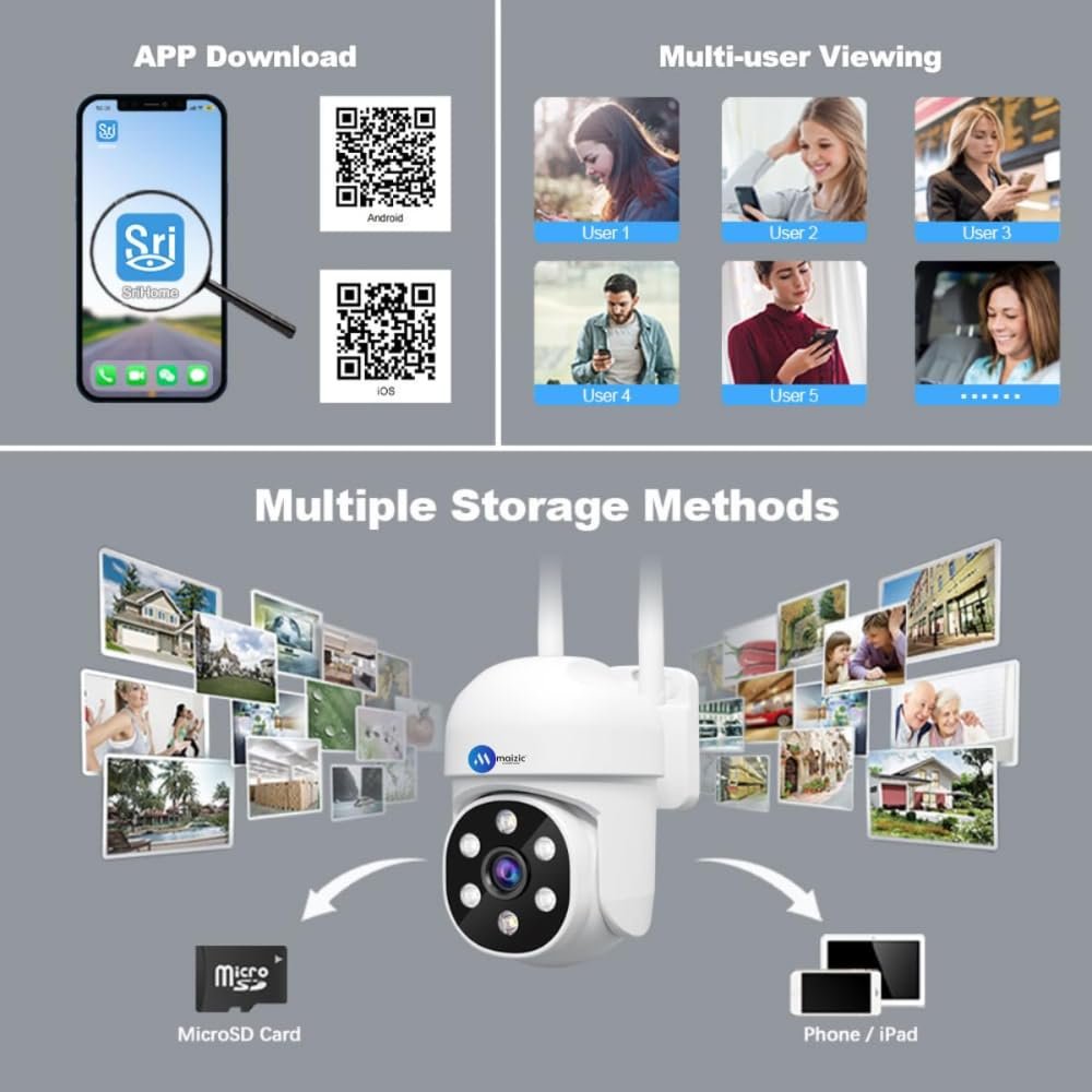 Maizic Smarthome Ultracam 3 MP Wi-Fi CCTV Camera – Your Advanced Home Security Camera, Color Night Vision, 2.4Ghz WiFi Connectivity, Waterproof IP66, Two Way Audio - Image 6