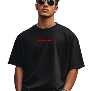 URGEAR Life Oversized T-Shirt, Black, Cotton Casual Wear