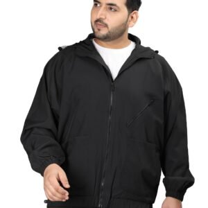 CHKOKKO Men’s Polyester Plus Size Winter Sports Windcheater Stylish Zipper Standard Length Winter Sports Jacket