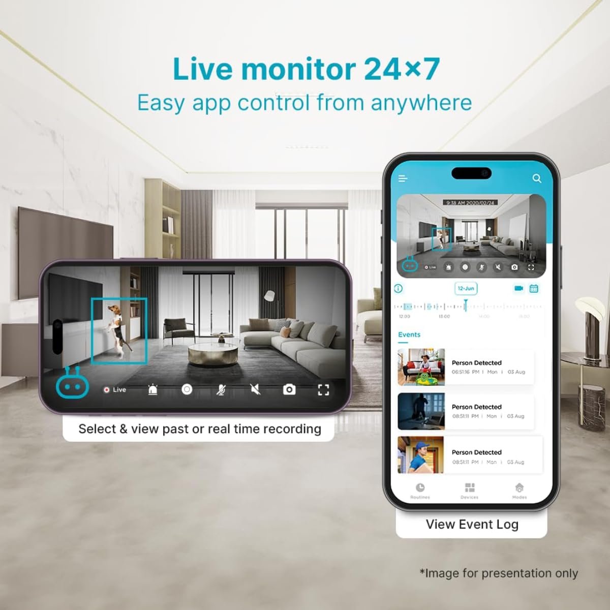 Maizic Smarthome 360° 3MP Full HD Smart Wi-Fi CCTV Home Security Camera, Pan/Tilt, 2 Way Talk, Night Vision, AI Human Detection, Waterproof, IR Distance 10mtr, Cloud & SD Card Recording Up to 128GB - Image 9