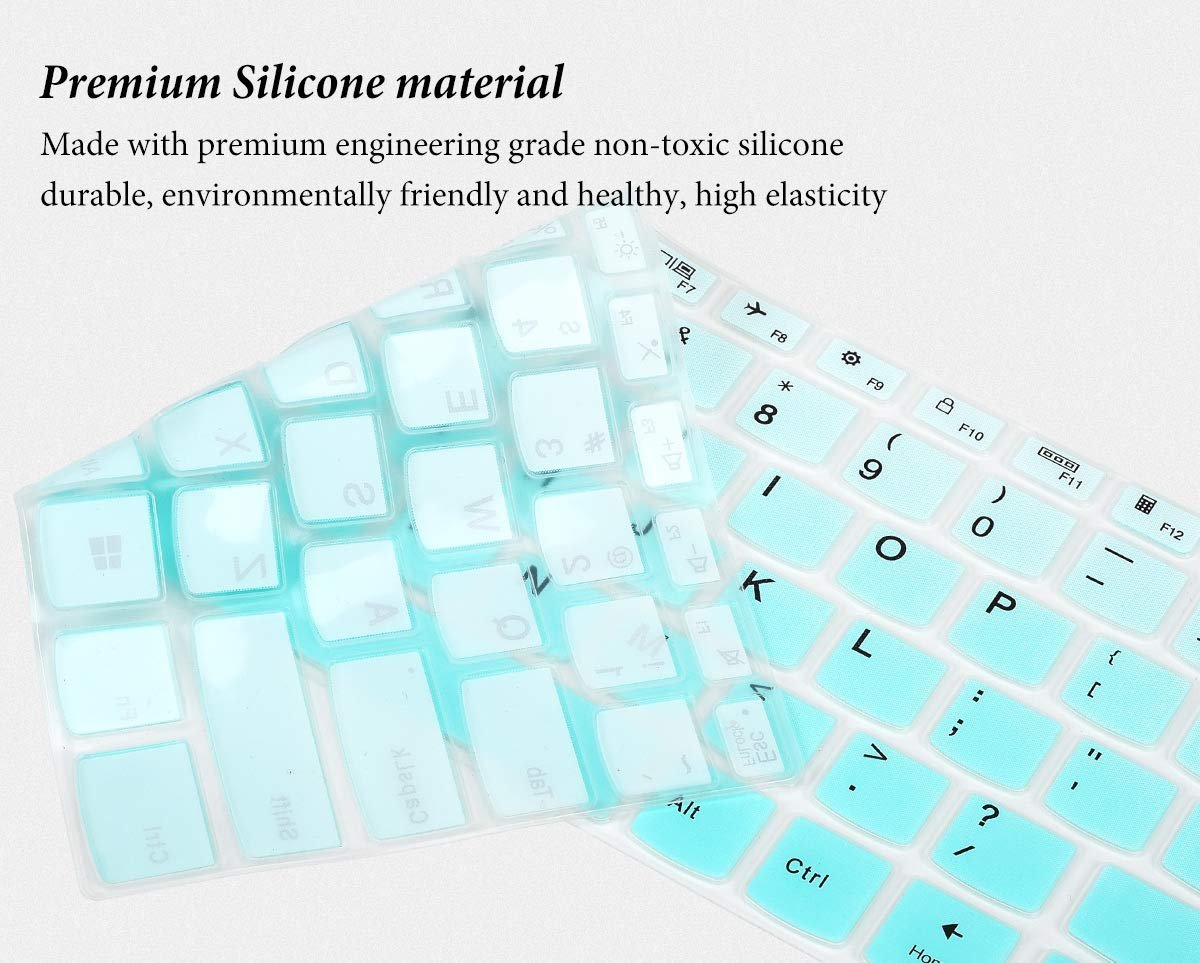 CASEDAO Keyboard Cover Skin For Lenovo Flex 5 14 2-In-1 Laptop/Yoga 7I 5I,Lenove Idepad S540 14 Inch/Lenovo Ideapad 5 14"/Ideapad Slim 7 14, Keyboard Skin Protector For Lenovo Flex 5 14"-Gradual Mint - Image 4