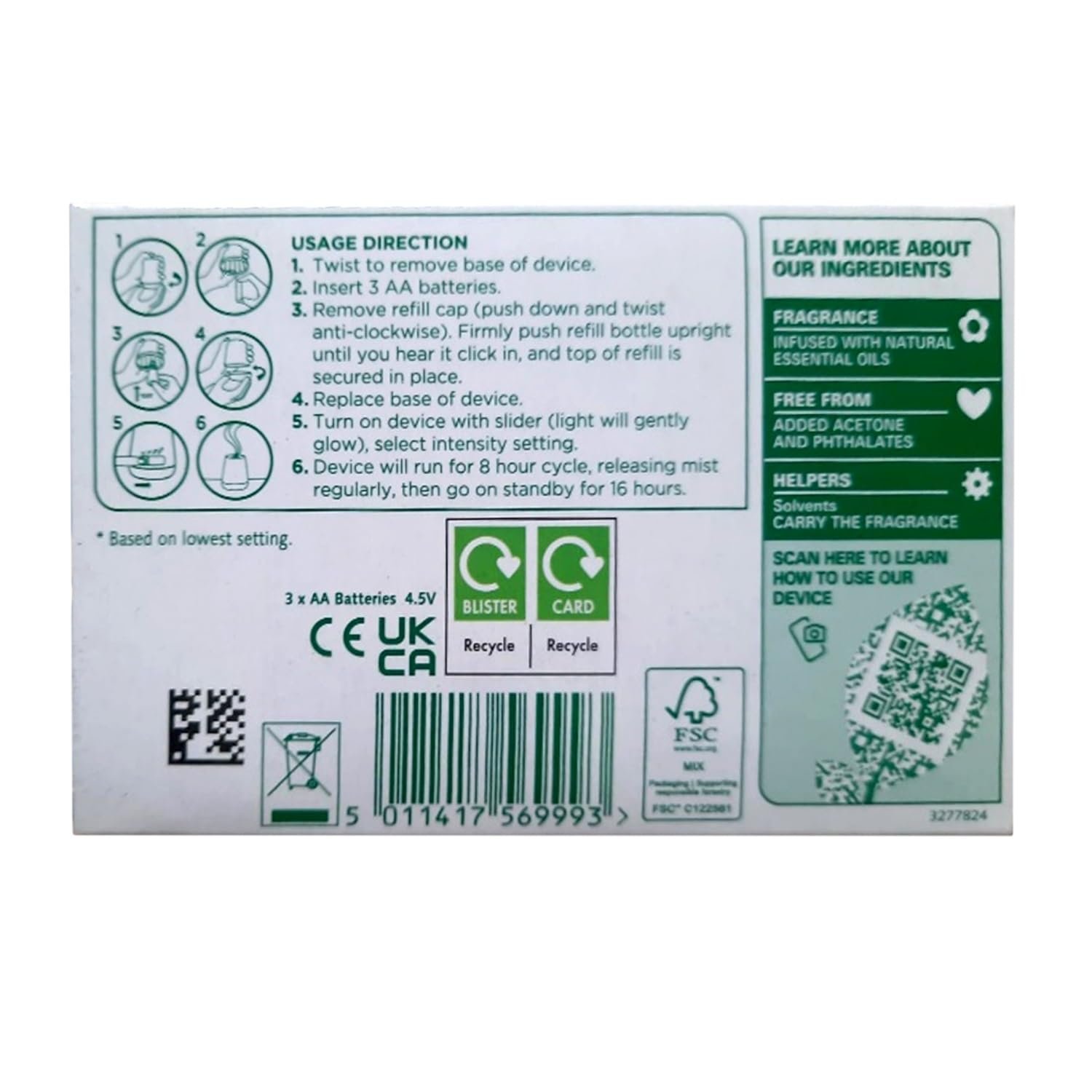 Air wick (Machine + Peony & Jasmine Blossom Refill - 20 ml) Essential Mist Automatic Fragrance Mist Diffuser Kit | Natural Essential Oils Diffuser | Automatic Air Freshener - Image 8