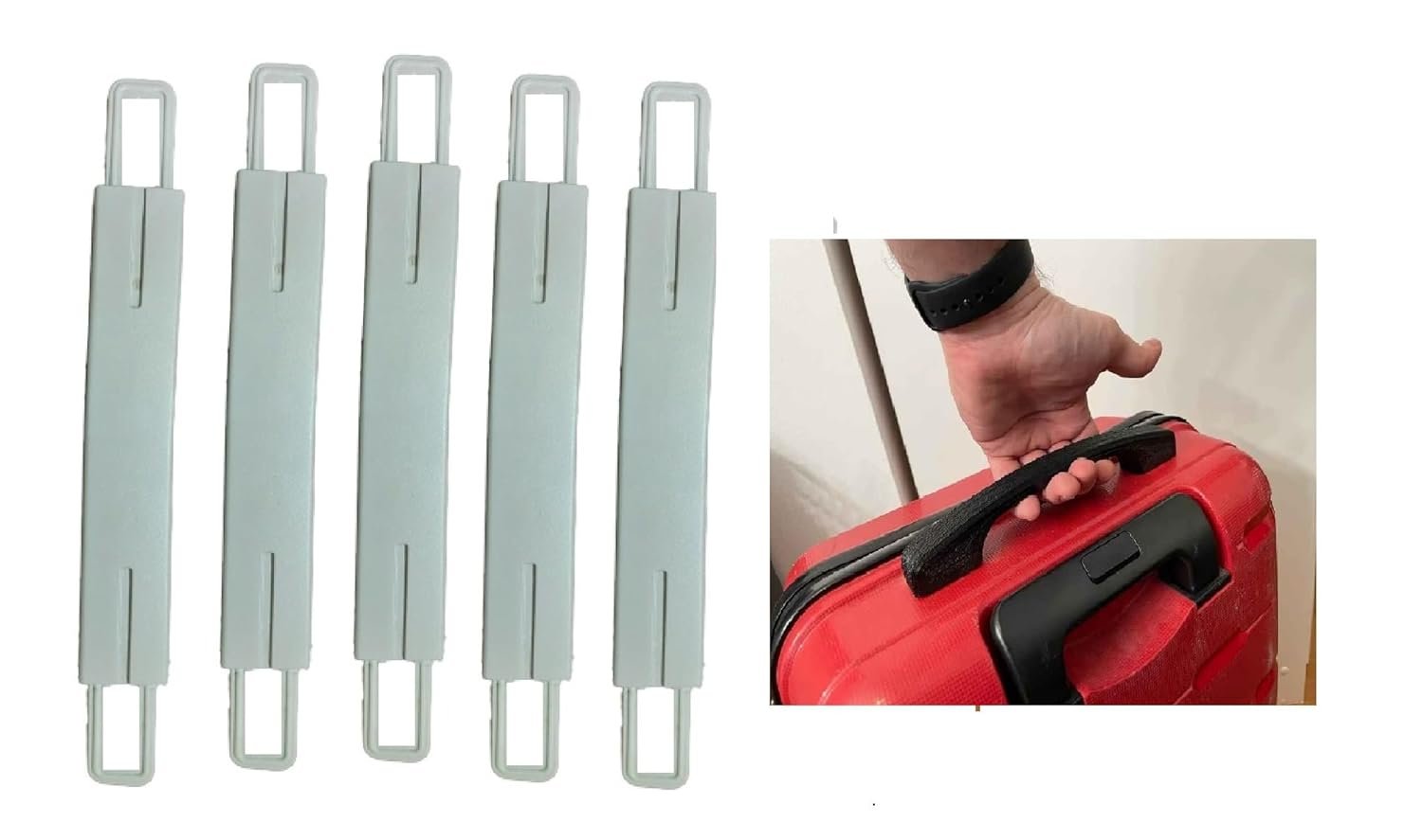 Repair Replacement Luggage Pull Handle for VIP Safari, American Tourister, Skybag Suitcase Trolley Bag - 5 Pcs Grey Handle for Luggage Parts