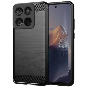 Bintage Silicon Hybrid Matte Rubber Case Armor Back Cover for Compatible Model with Motorola Moto Edge 60 Fusion – Black