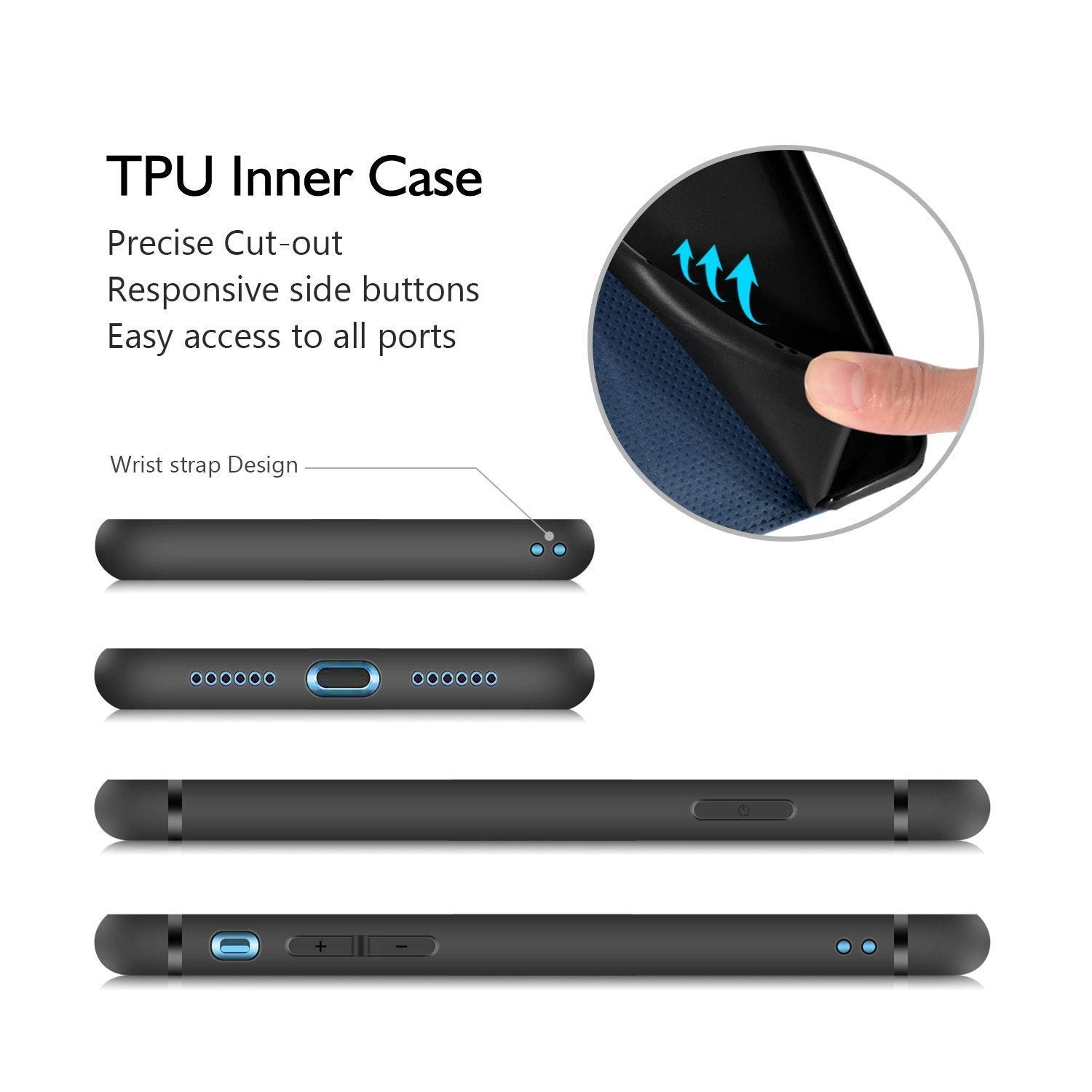 Compatible for Motorola Edge 60 5G / Motorola Edge 60 Fusion 5G Flip Cover Leather Finish | Inside TPU with Card Pockets | Wallet Stand | Complete Protection Flip Case Black - Image 8