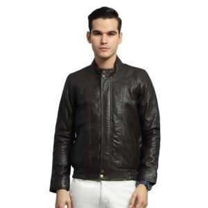 Monte Carlo Men’s Polyester Blend Standard Length Solid Mock Neck Full Sleeve Jacket