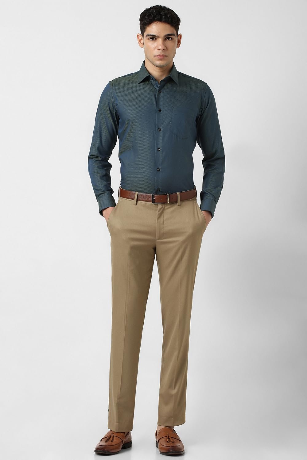 Van Heusen Men's Slim Fit Premium Ceremonial 100% Cotton Print Shirt - Image 5