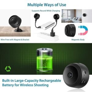 (Refurbished) MSTECH WiFi Spy Camera Hidden for Home Outdoor High HD Focus Spy Magnet Mini Live Stream Night Vision IP Wireless 1080P Audio Video Hidden Indoor Nanny Camera for Home Offices Security