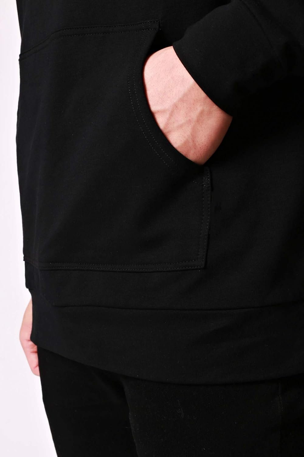 Veirdo Men's Regular Fit Hooded Cotton Jacket - Black - Image 3