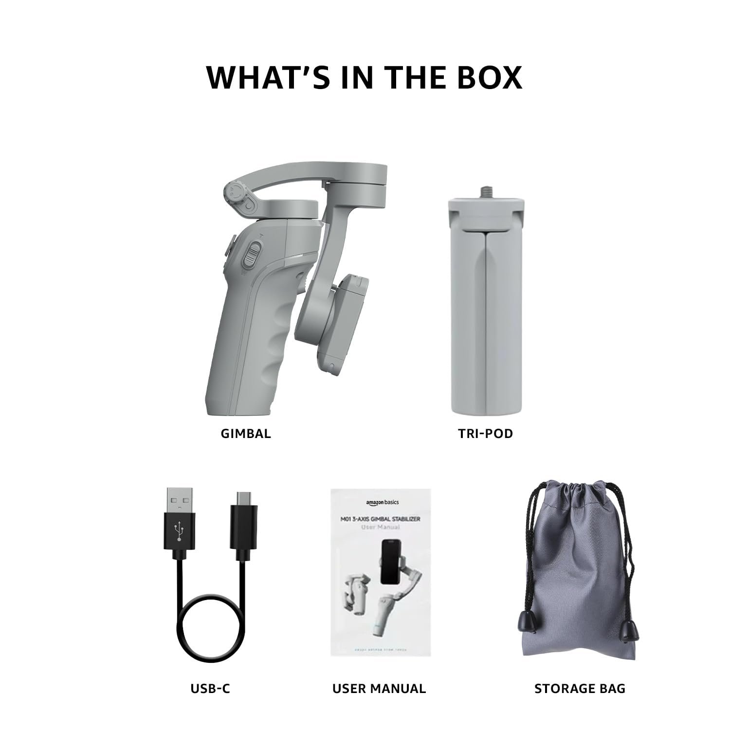 Amazon Basics 3-Axis Smartphone Gimbal Stabilizer with AI Face & Body Tracking | Foldable Design | Adjustable Fill Light | 8 Hr Battery | iPhone, Android Compatible | Perfect for travel/vlogging, Grey - Image 10