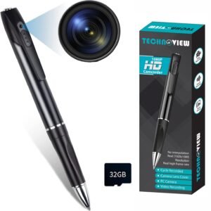 32GB Spy Camera Pen, Spy Camera Full HD 1080P Mini Spy Pen Camera Camcorder Video Audio Recording,Nanny Cam Spy Camera, Small Spy Camera 1080p Video Recorder for Business Meeting [2022 Version]