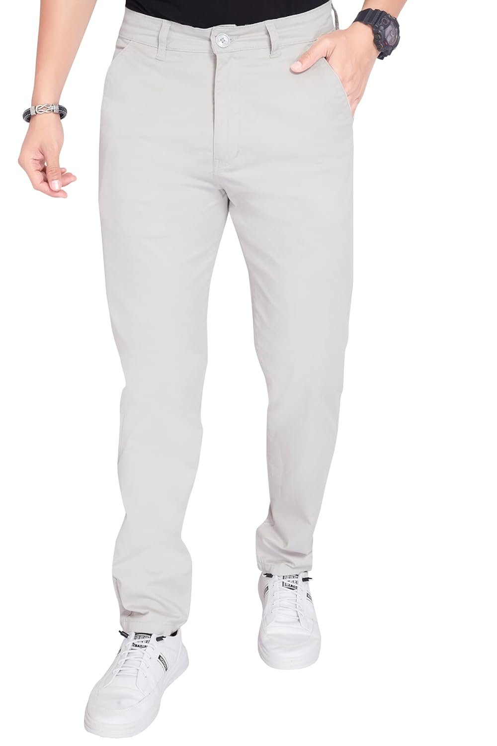 DIVISIVE Men's Regular Fit Cotton Chinos Trousers Pants
