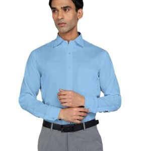 Men’s Solid Slim Fit Cotton Formal Full Sleeve Shirt | Cutaway Collar Shirt with Pocket | Men Solid Plain & Stylish Shirts | Breathable Fabric