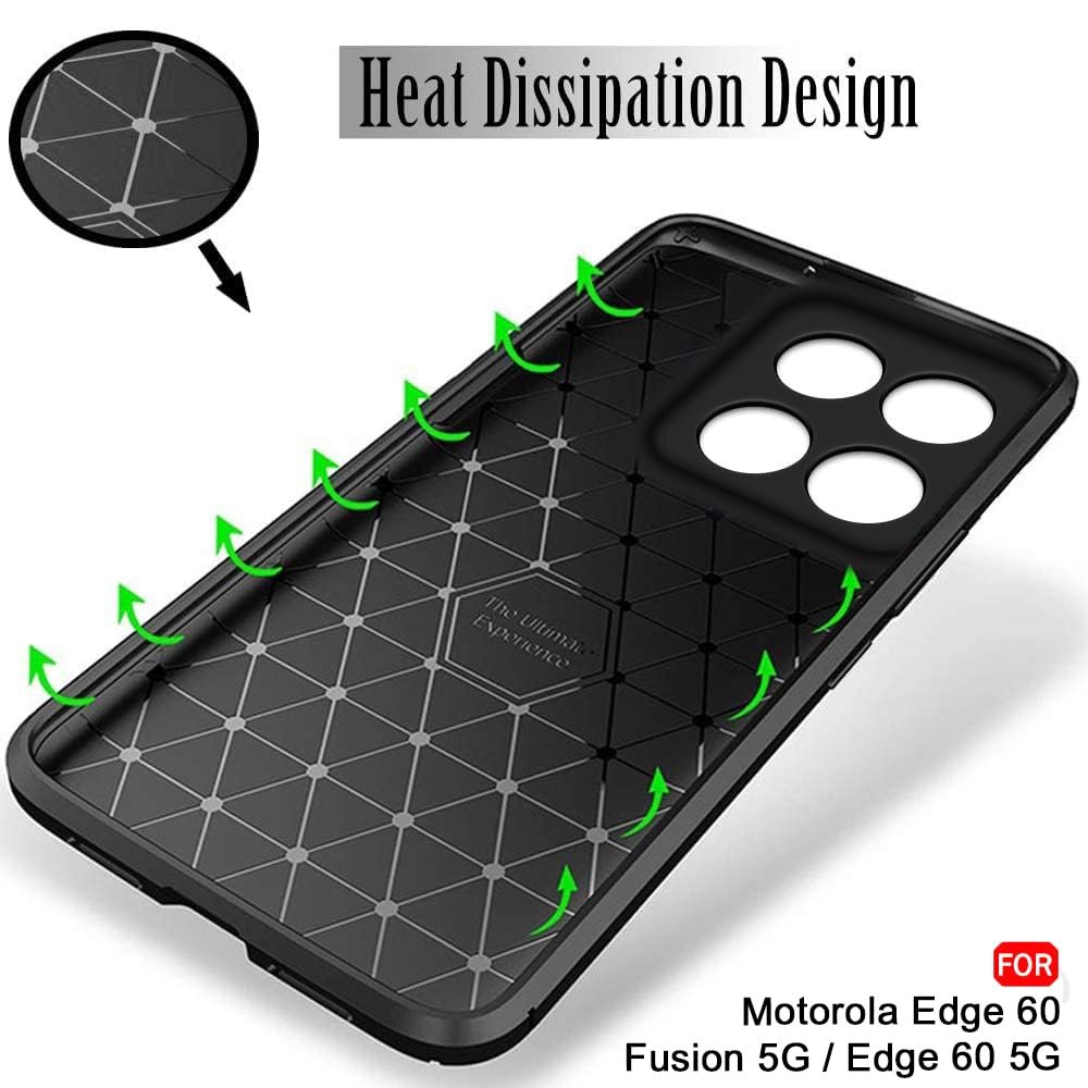 TheGiftKart Rugged Shockproof Back Cover Case for Motorola Moto Edge 60 Fusion 5G / Edge 60 5G | Total Camera Protection | Anti-Fingerprint Finish | 360 Degree Protection Back Cover Case (TPU, Black) - Image 4
