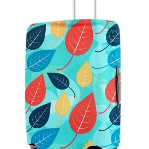 Cortina Tropical Print Travel Suitcase Protective Cover | Medium | Fits 22-26 Inch Luggage | Eco-Friendly | Polyester-Spandex | 65cm (24 inch) | Luggage Protectors | Anti Scratch | Pack of 1 | Blue 2