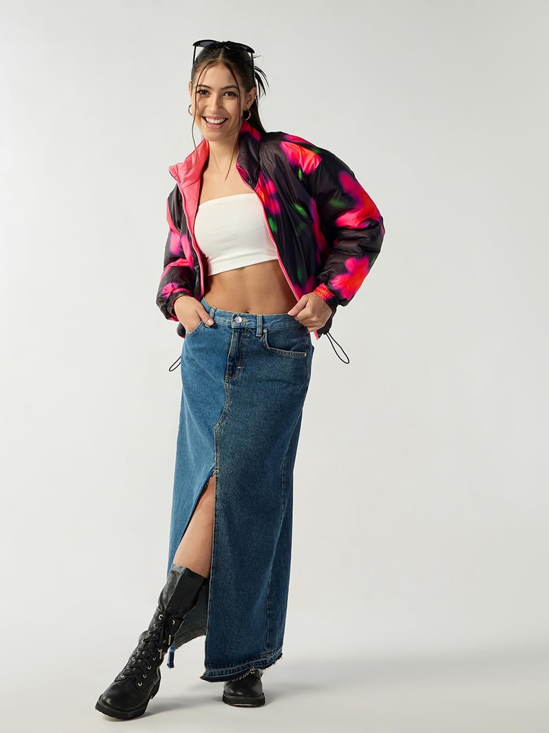 Bewakoof Women's Nylon Oversized Fit High Neck Puffer Jacket | Jacket for Women Winter Wear - Image 7