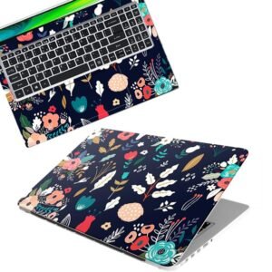 Floral D117 Full Body Vinyl Laptop Skin/Sticker/Cover Upto 15.6 Inches Laptops Laminated-Removable-HD Quality Compatible for Hp-Dell-Sony-Lenovo-Asus etc.(15x10 Inches)