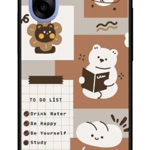 NDCOM for OnePlus Nord CE 5 Back Cover | Protective OnePlus Nord CE5 Back Cover | Shockproof OnePlus Nord CE 5G Case Cover | Beige Brown Playful Printed Metal Case